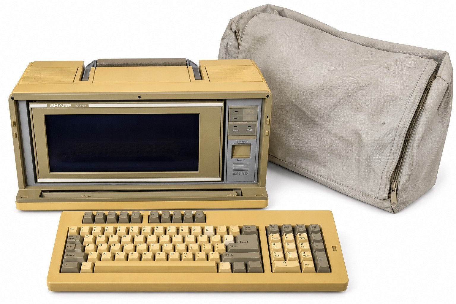 Sharp PC-7100 Vintage Computer Retro PC 1985 met Tas, Computers en Software, Ophalen of Verzenden, Sharp