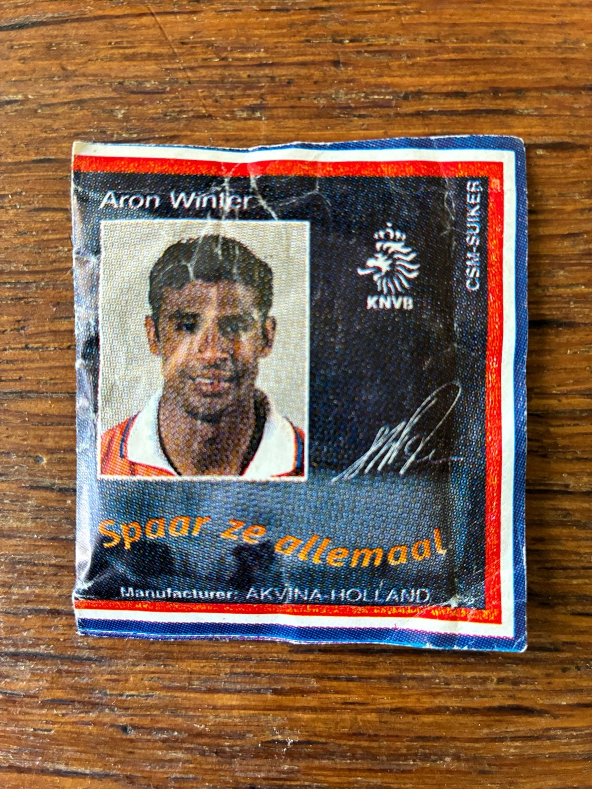 Aron Winter Suikerzakje KNVB CSM-Suiker, Verzenden, Nieuw, Overige binnenlandse clubs, Spelerskaart