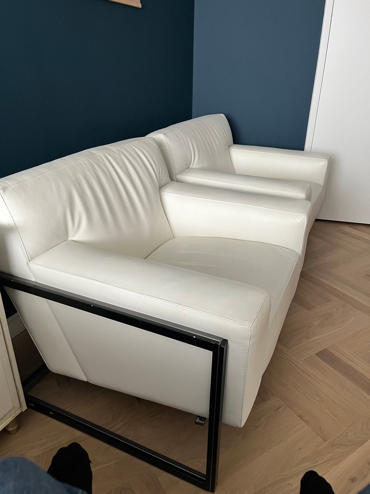 Leolux Leren Fauteuil - Wit - 80x80x80 cm, Ophalen, Gebruikt, Leer, 75 tot 100 cm