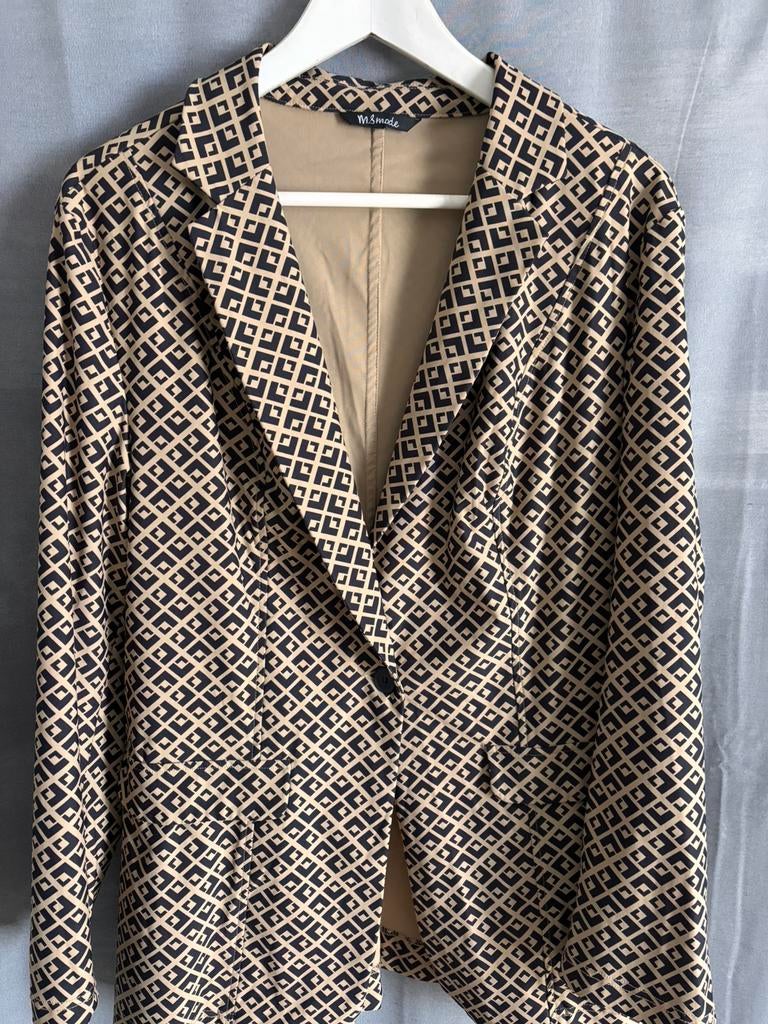Travelstof blazer maat 48, Ophalen of Verzenden, Zo goed als nieuw, Maat 46/48 (XL) of groter, Bruin