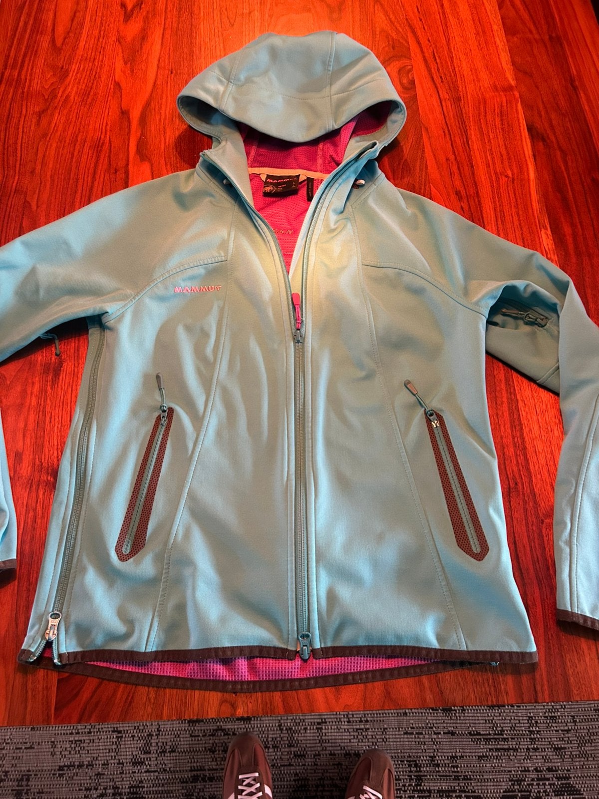 Mammut softshell jas - jack outdoor, Ophalen of Verzenden, Gedragen, Maat 42/44 (L), Blauw