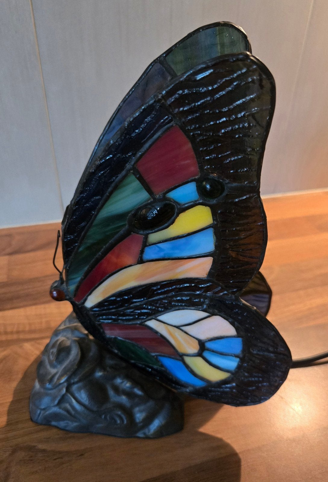 Handgemaakte Tiffany Stijl Vlinderlamp - Geen Beschadigingen, Ophalen of Verzenden, Zo goed als nieuw
