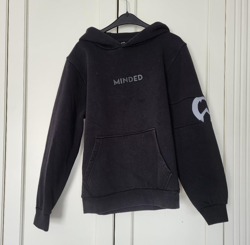 Minded Motion hoodie, trui, zwart, freerunning, maat 140, Jongen of Meisje, Trui of Vest, Ophalen of Verzenden, Zo goed als nieuw