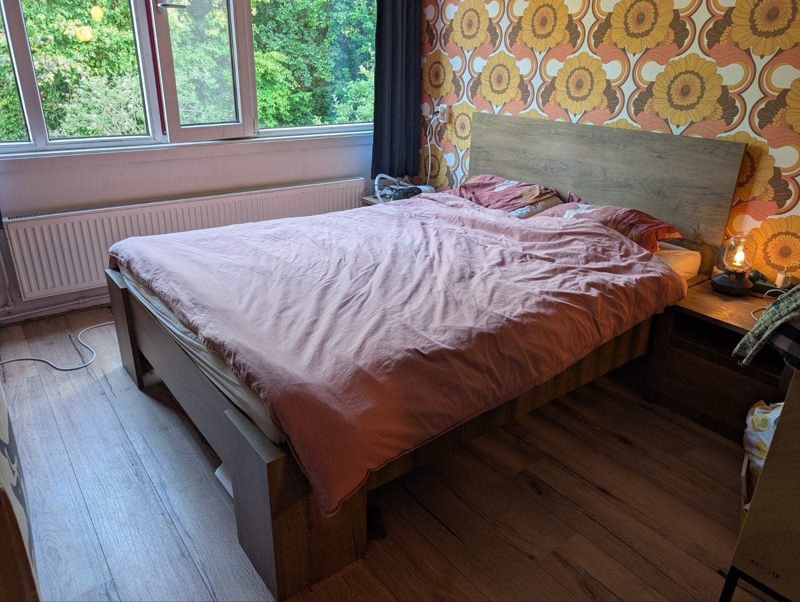 Vedde bed van Jysk 140cm tweepersoons, Ophalen, Bruin, Tweepersoons, 140 cm