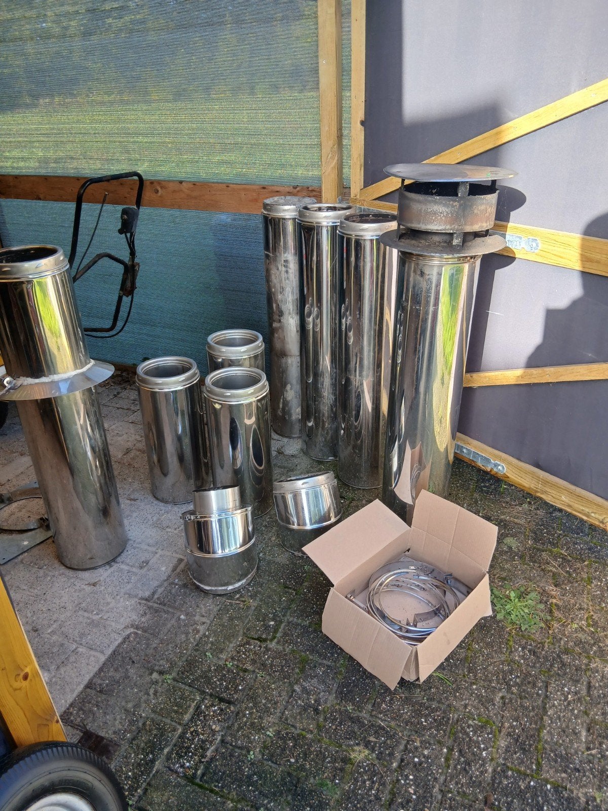 RVS dubbelwandig rookkanaal bijna nieuw!180/230mm Helex, Ophalen, Zo goed als nieuw, Hout, Gaskachel