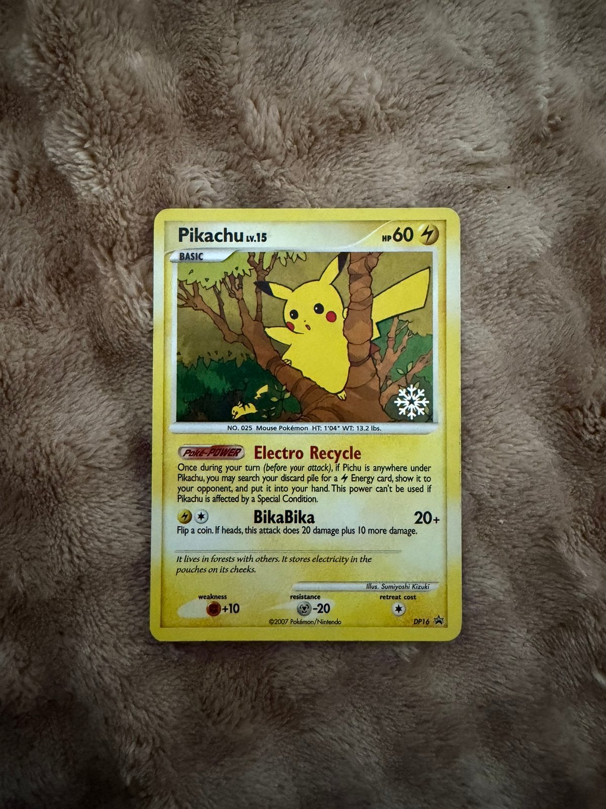 Pikachu DP16 promo snowflake stamp, Ophalen of Verzenden, Zo goed als nieuw, Losse kaart