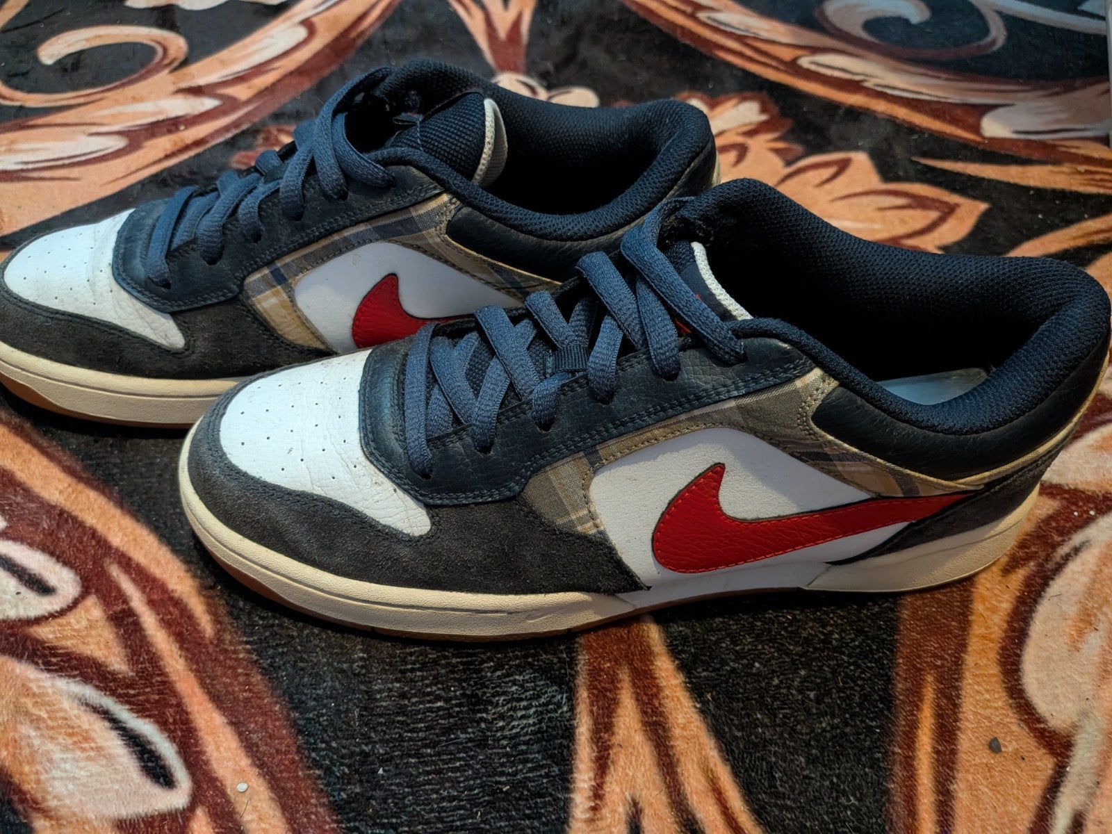 Nike Renzo 2 (Black Cobblestone Plaid) Maat 44, Blauw, Nike, Ophalen of Verzenden, Sneakers of Gympen
