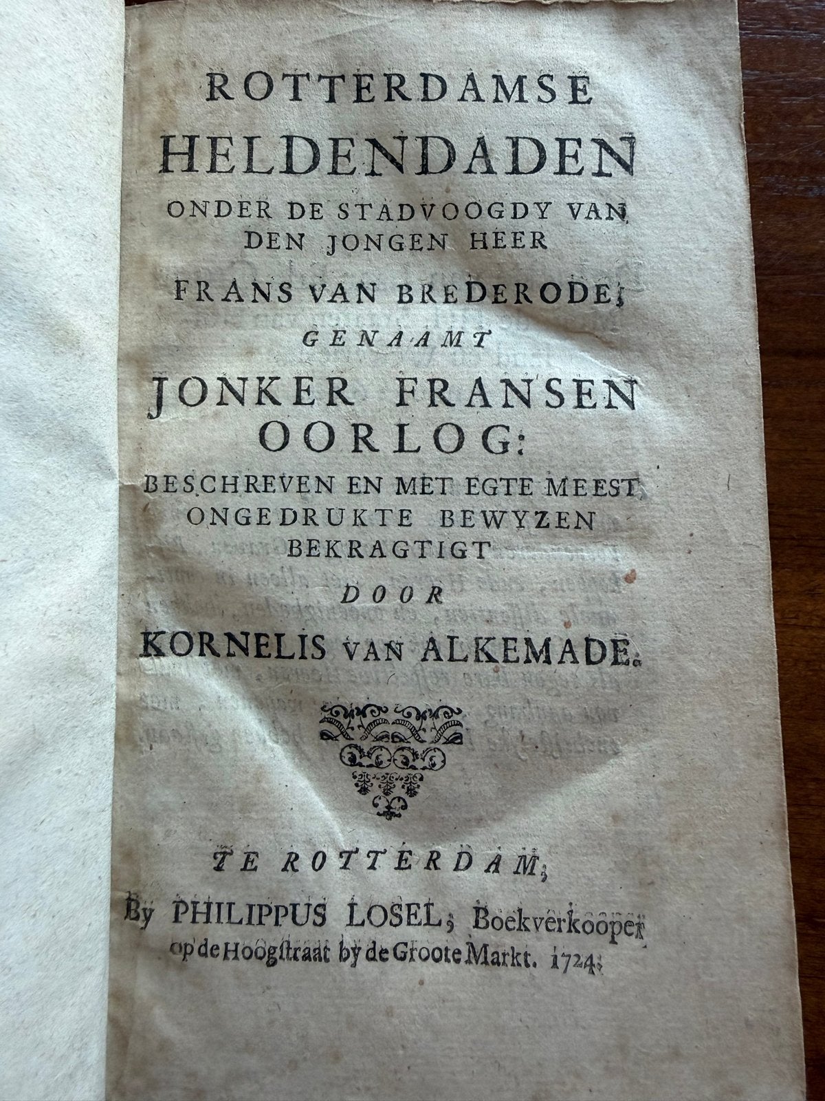 Jonker Fransen Oorlog - Kornelis van Alkemade (1724), Ophalen of Verzenden
