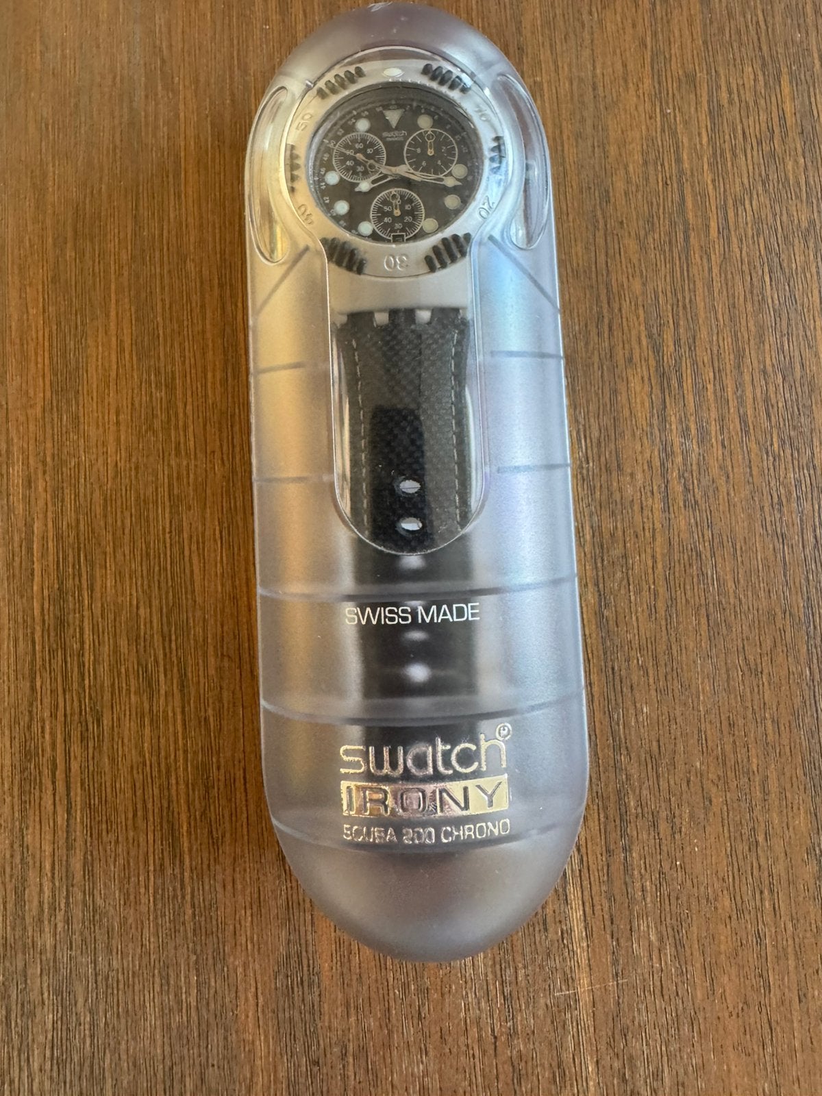 SWATCH  IRONY  CHRONO. Horloge., Leer, Polshorloge, Swatch, Ophalen of Verzenden