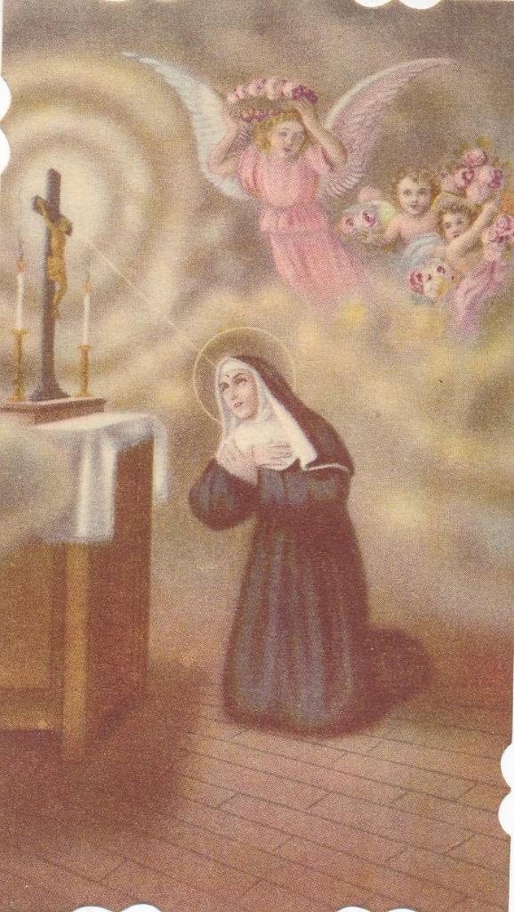 Devotie prentje van de H. Rita, Verzenden, Zo goed als nieuw, Kaart of Prent, Christendom | Katholiek
