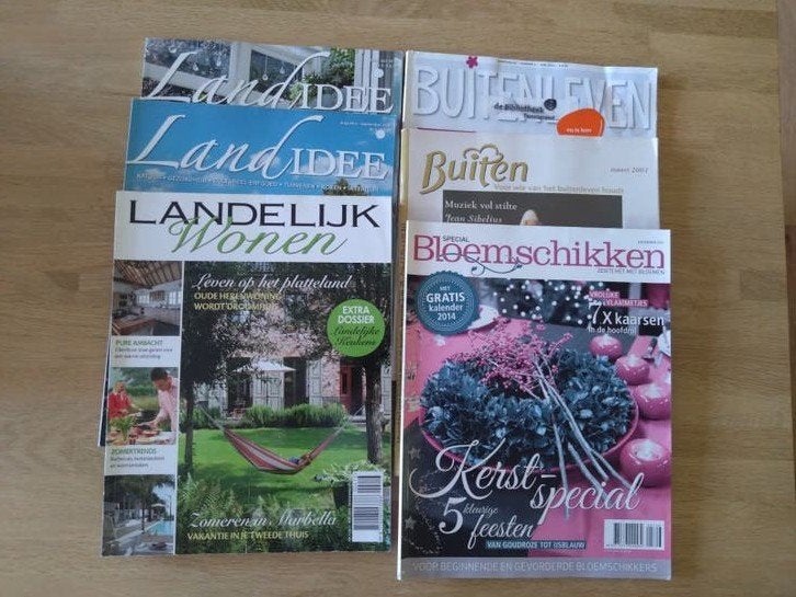 Diverse tijdschriften Landidee, Buiten, bloemschikken, Boeken, Ophalen of Verzenden, Zo goed als nieuw, Interieur en Design