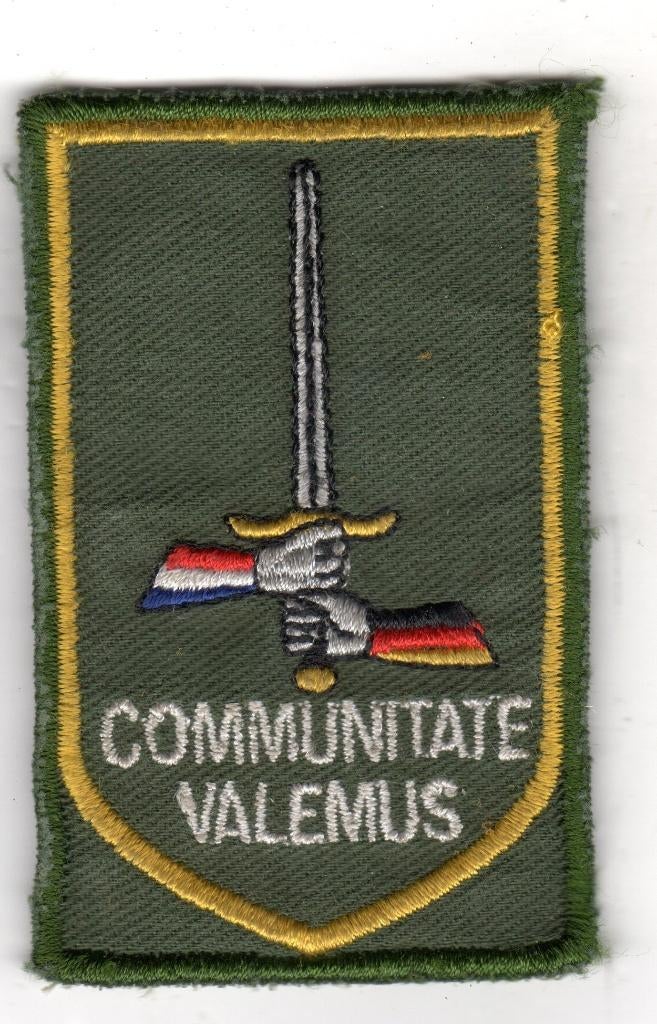 EMBLEEM COMMUNITATE VALEMUS 1e NEDERLANDS DUITSE LEGERKORPS, Verzamelen, Militaria | Algemeen, Ophalen of Verzenden, Landmacht