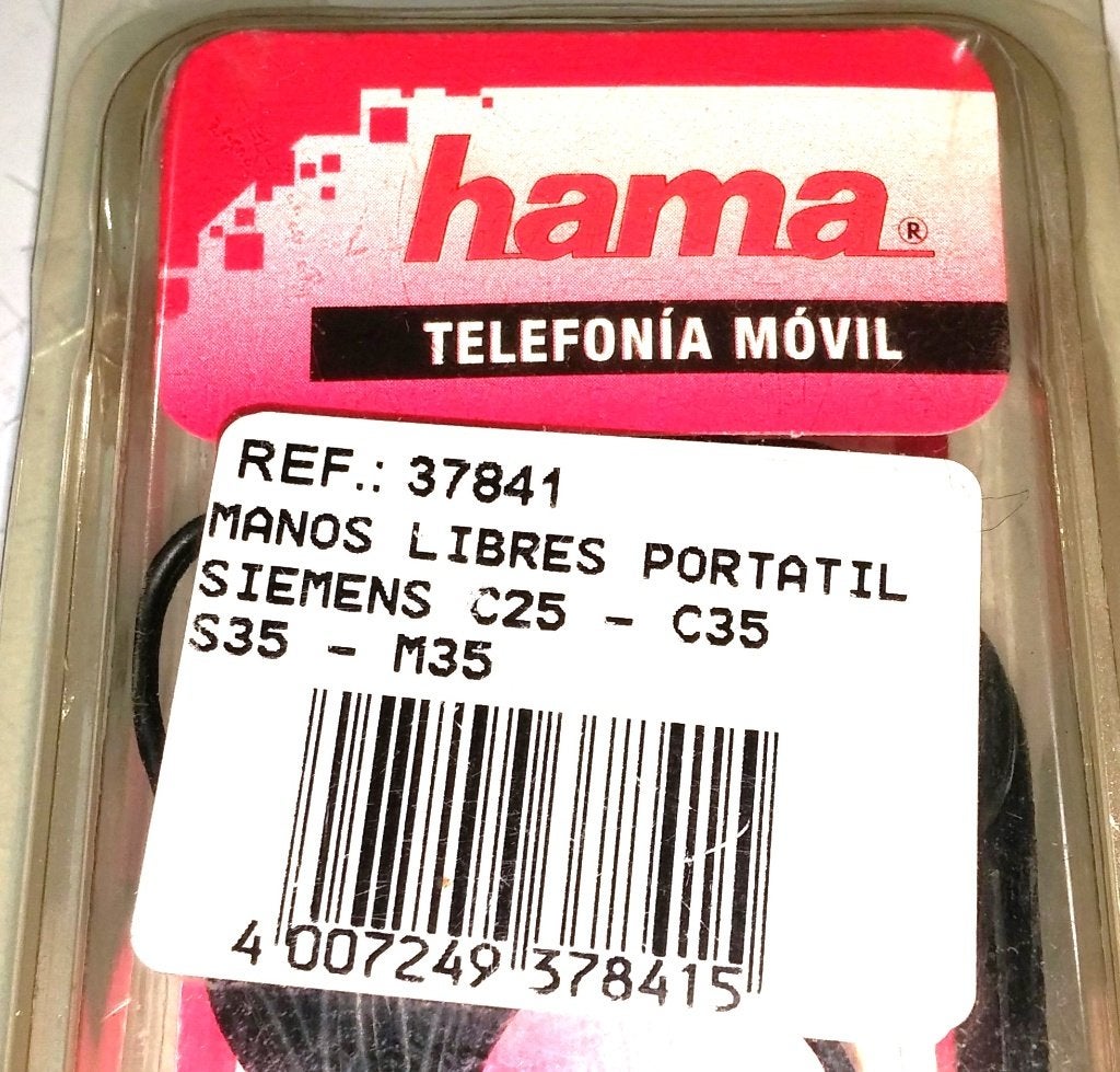 Hama Siemens Portable Basic Hands Free Kit C25 C35 S35 M35, Zwart, In gehoorgang (in-ear), Overige merken, Nieuw