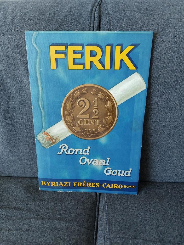 Ferik  , oud reclame  karton ., Verzamelen, Merken en Reclamevoorwerpen, Ophalen of Verzenden, Gebruikt, Reclamebord