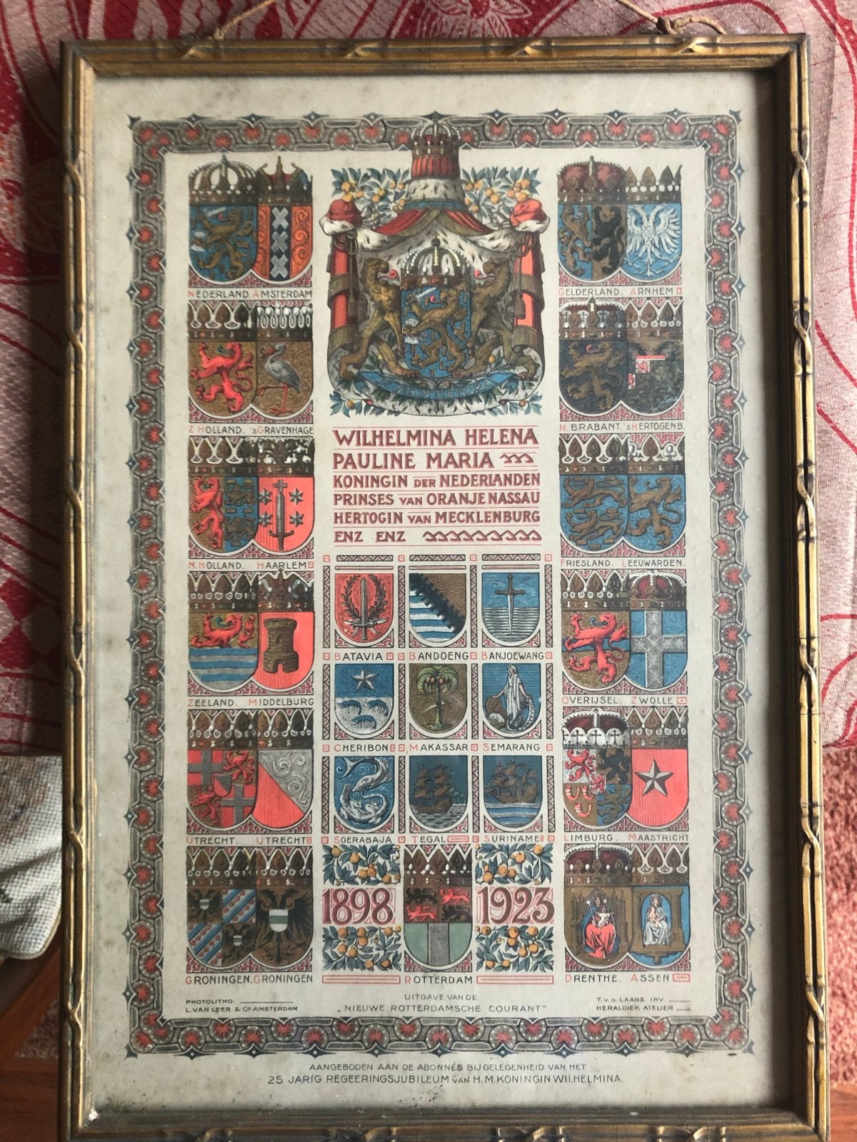 Historische Print Koningin Wilhelmina Regeringsjubileum, Antiek en Kunst, Ophalen