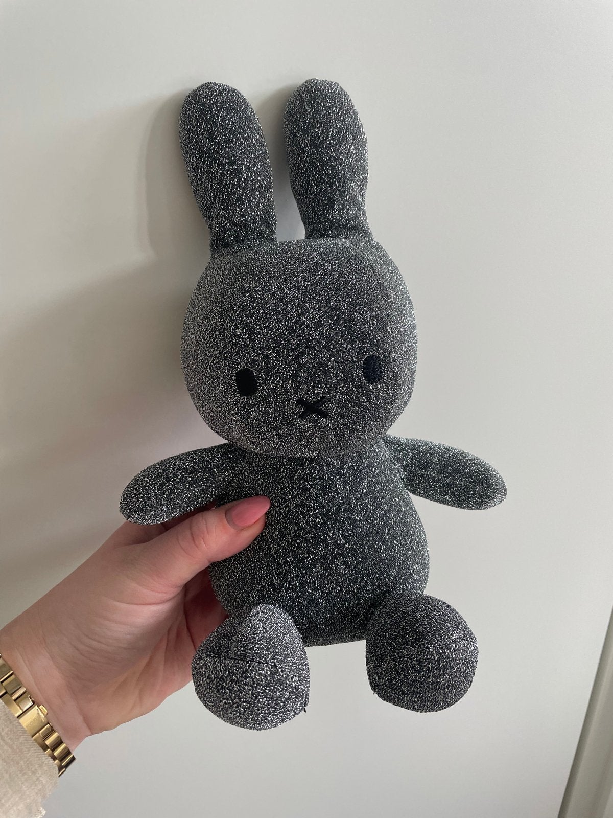Nijntje knuffel zilver glitter - Zo goed als nieuw, Ophalen, Overige merken, Zilver, Konijn