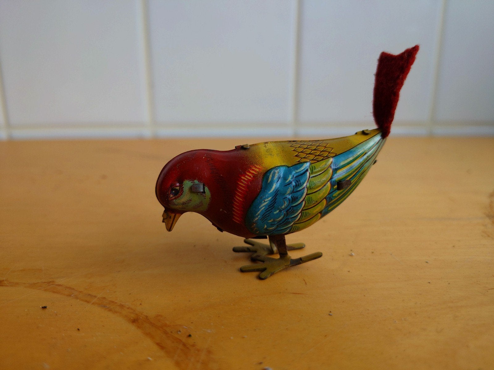 Vintage blikken speelgoedvogel - Opwindbaar, Ophalen of Verzenden