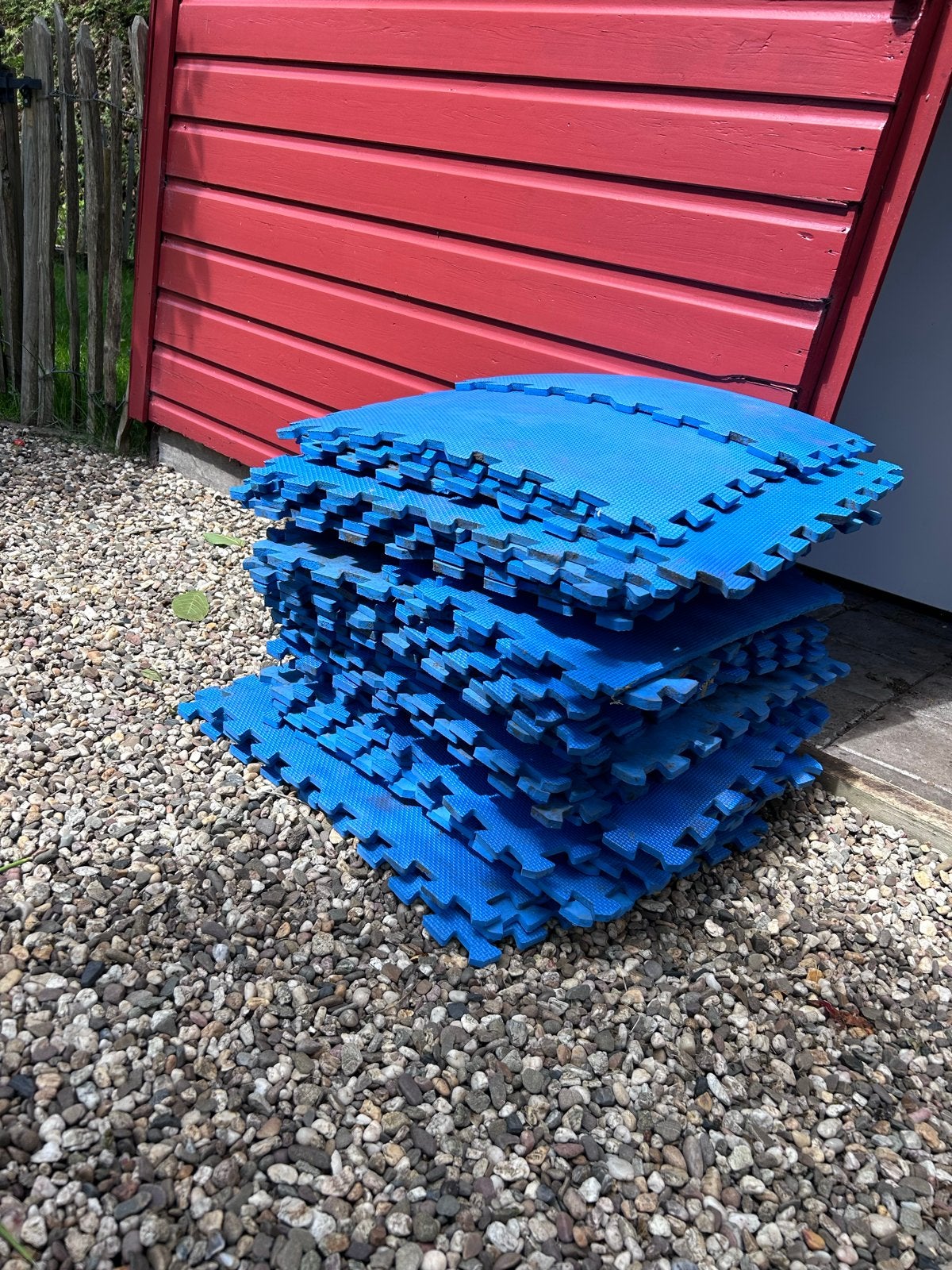 Blauwe puzzelmatten ondertegels voor sport of speelruimte, Ophalen of Verzenden, Gebruikt