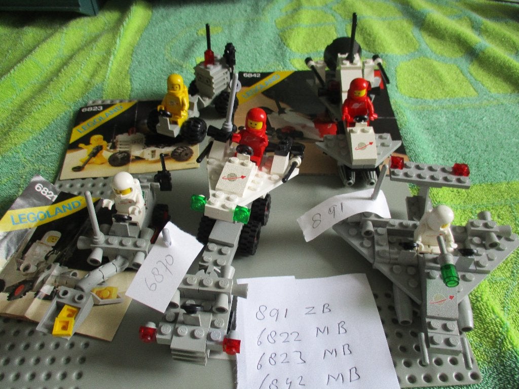 5 setjes lego oude ruimte vaart 891-6822-6823-6842-6870, Ophalen of Verzenden, Gebruikt, Complete set, Lego