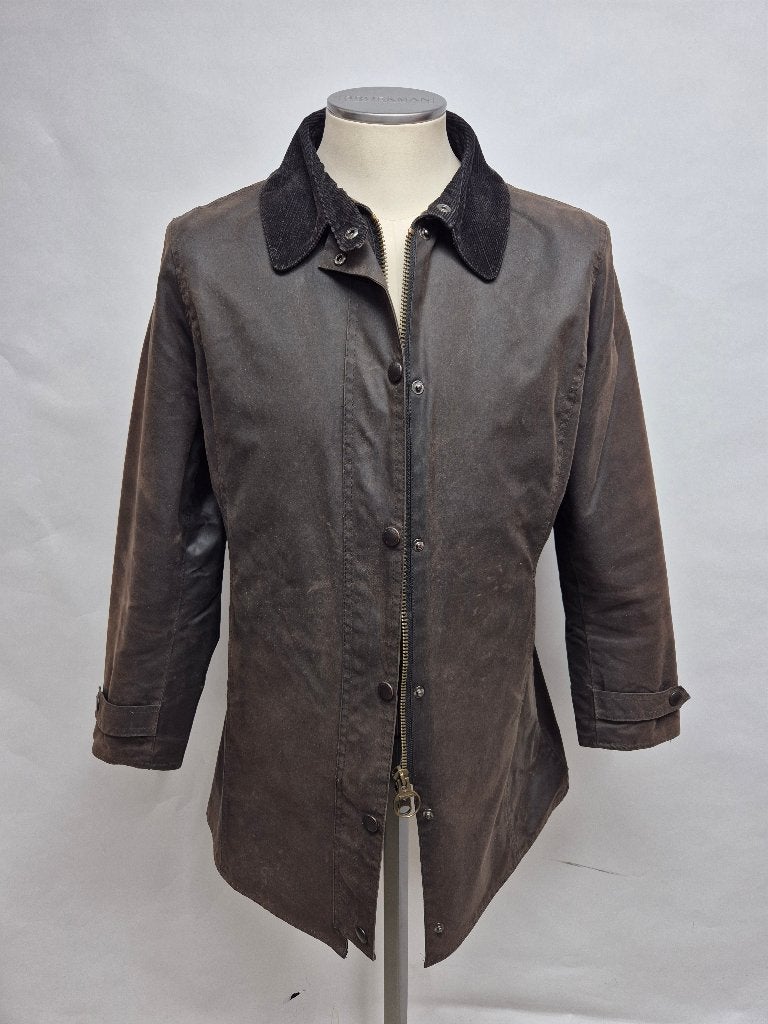 Barbour 'Ladies Newmarket' wax jas, maat 42, Barbour, Bruin, Maat 42/44 (L), Ophalen of Verzenden