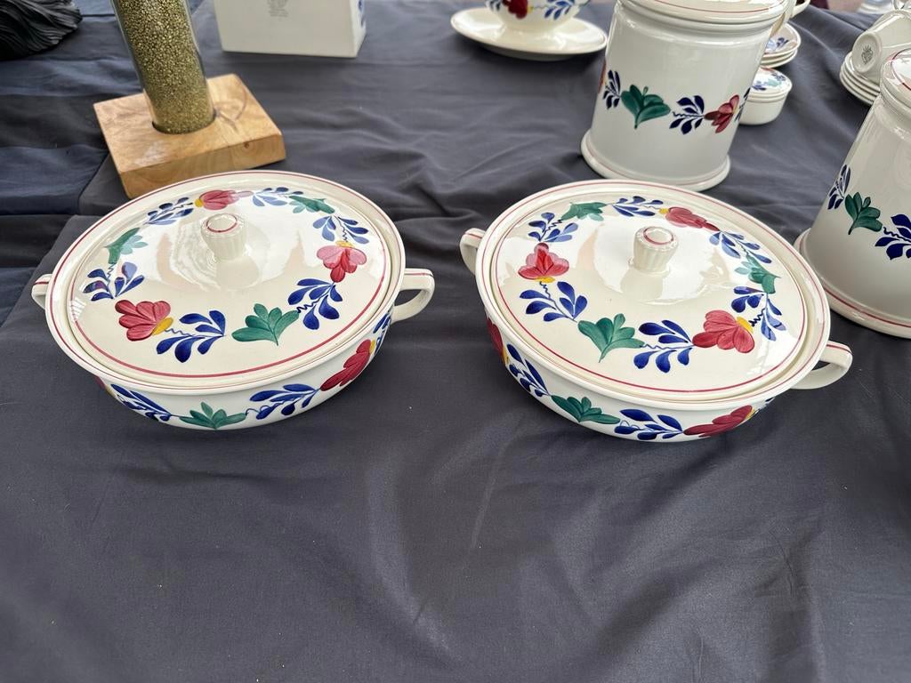 Twee Boerenbont dekschalen - Vintage servies, Ophalen