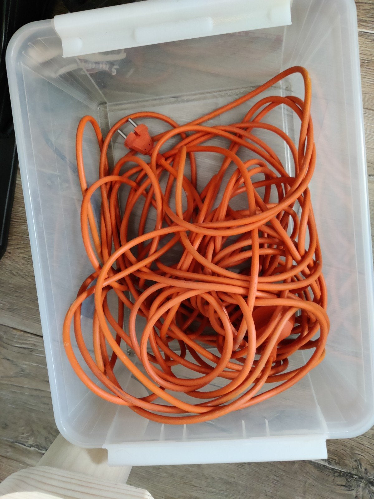 Oranje verlengkabel met stekker, Ophalen of Verzenden, Gebruikt, Kabel of Snoer