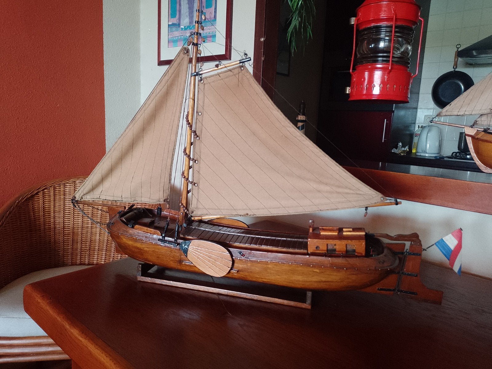Prachtig houten scheepsmodel - Zeilboot, Ophalen of Verzenden, Zo goed als nieuw