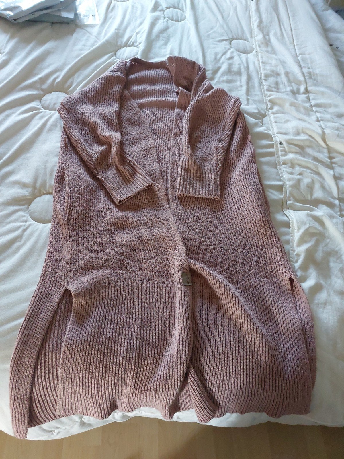 Lang vest Knit Factory roze/oudroze maat 40/42, Maat 42/44 (L), Ophalen of Verzenden, Roze, Gedragen