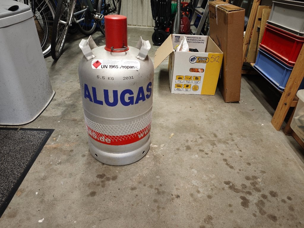 Aluminium gasfles Alugas 27 liter / 11 kg, Ophalen, Zo goed als nieuw