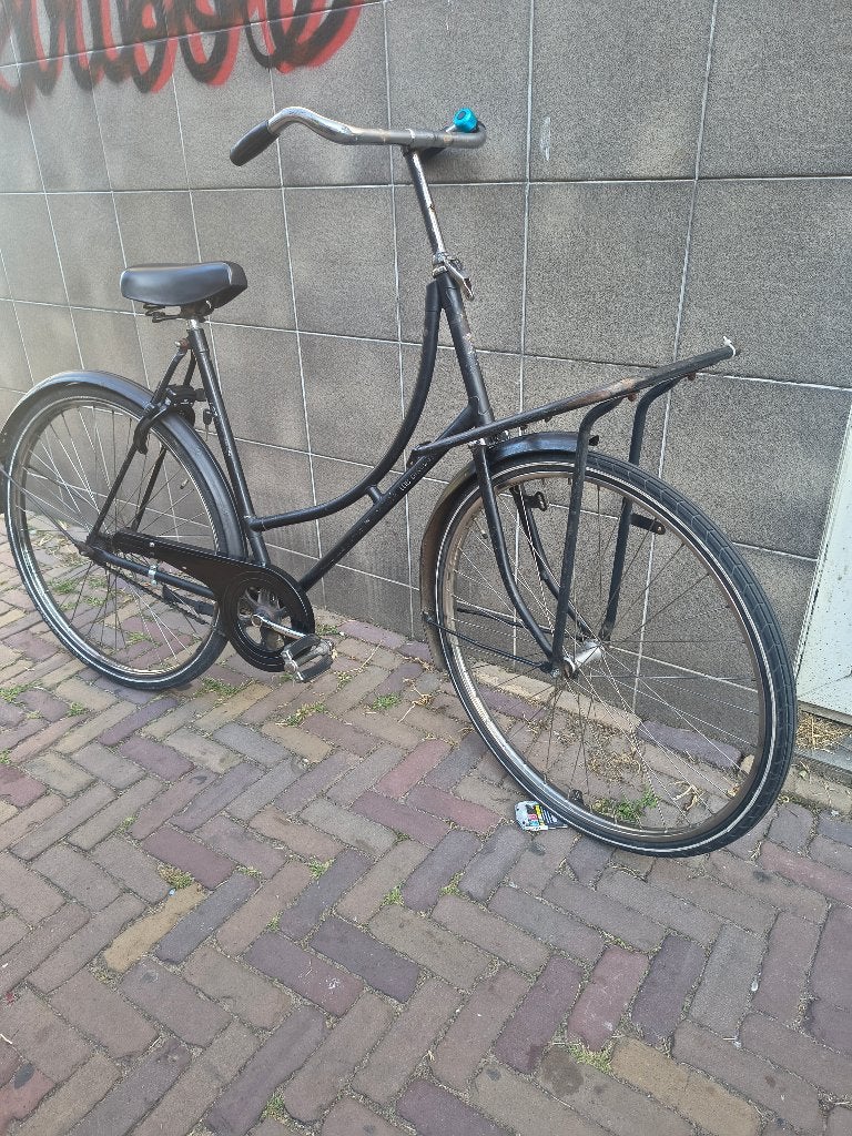 omafiets met draagrek, 56 cm of meer, Ophalen, Gebruikt, Terugtraprem