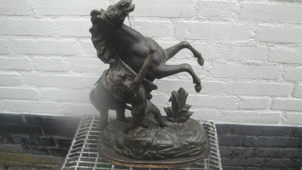 steigend paard metaal, Ophalen of Verzenden, Metaal, Dierenbeeld