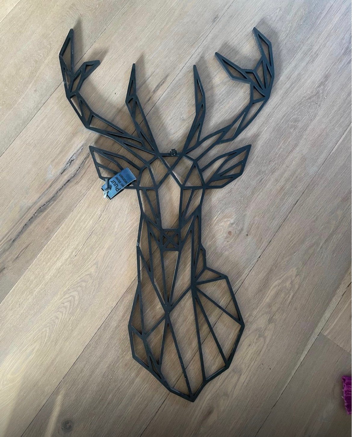 Hert Wanddecoratie zwart, Decoratieobject, Ophalen of Verzenden, Zo goed als nieuw, 50 cm