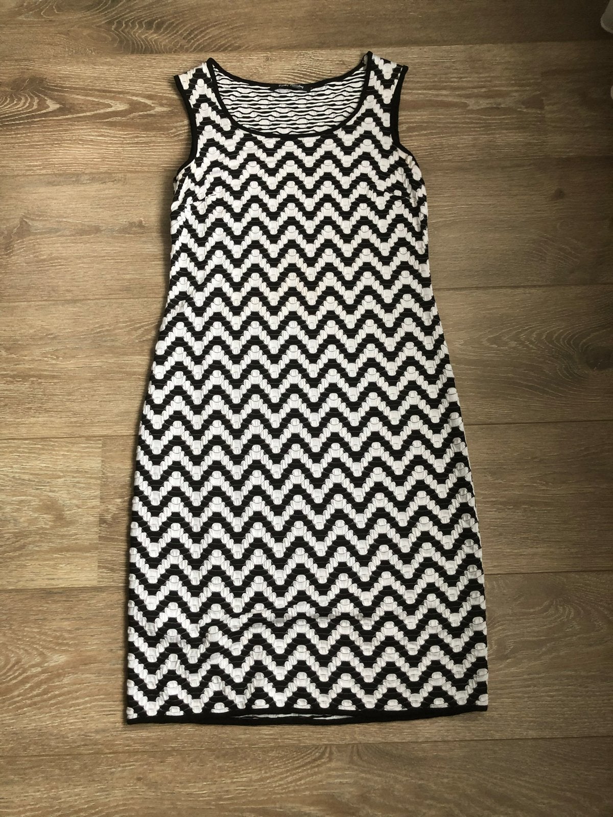 Betty Barclay jurk maat 38, zwart-wit zigzag patroon, Ophalen of Verzenden, Gedragen, Maat 38/40 (M), Zwart