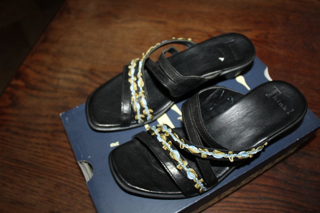 Think vlotte open leren sandalen mt 37 SUPERKOOPJE, Kleding | Dames, ., Zwart, Think!, Nieuw