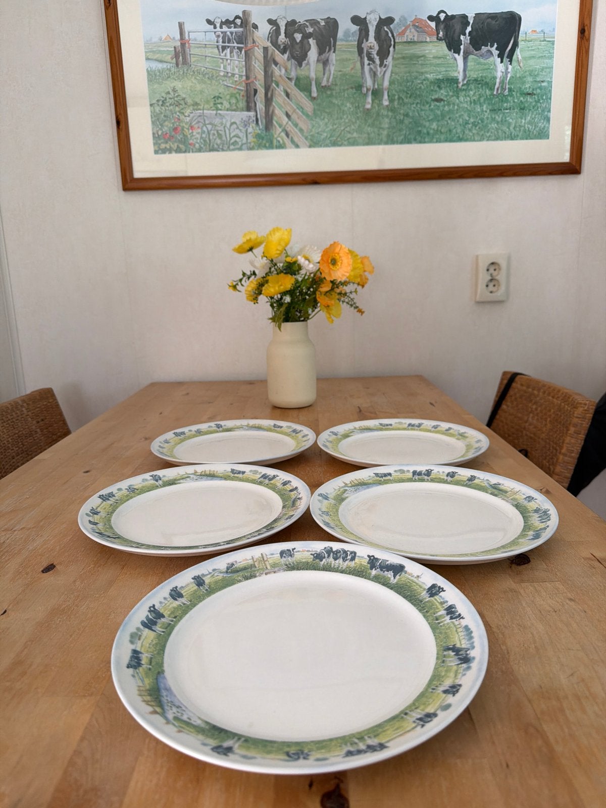 5 Wiebe van der Zee landelijk leven diner borden 15€, Ophalen, Gebruikt, Overige merken, Keramiek