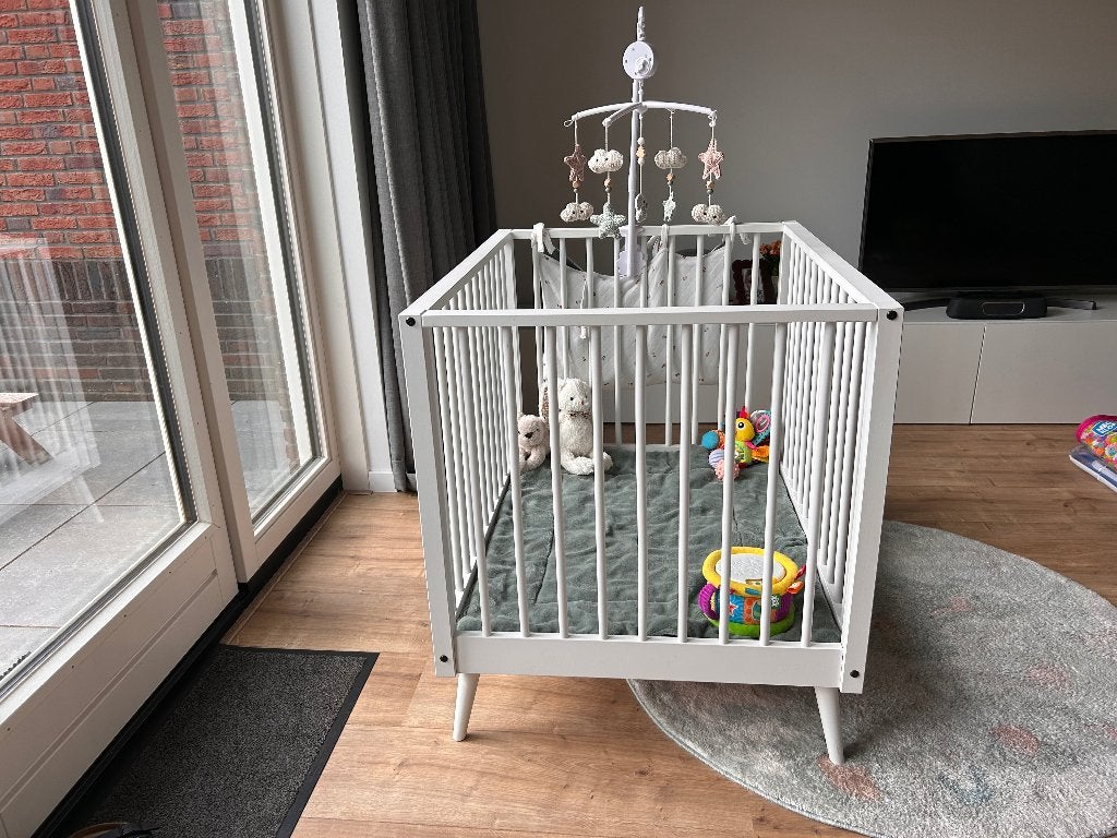 Babybox wit, Kinderen en Baby's, Ophalen, Gebruikt, Rechthoekig, In hoogte verstelbaar