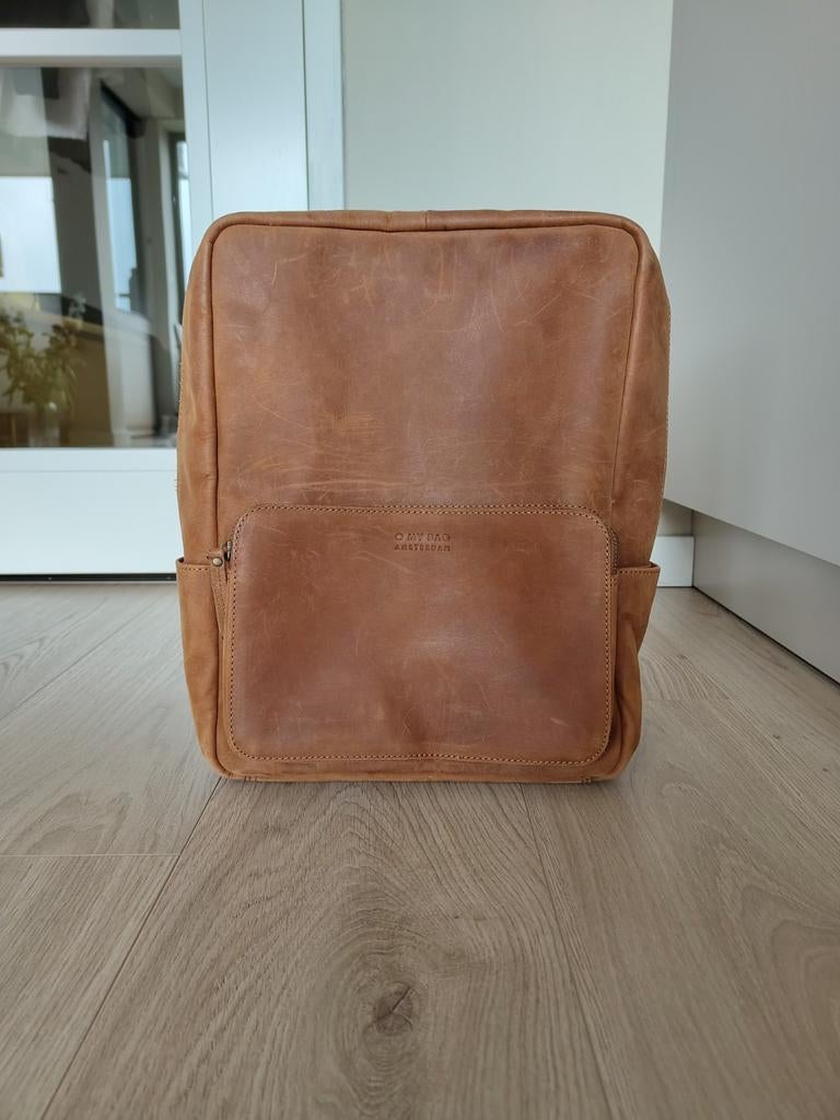 Te koop: prachtige leren O My Bag rugtas met laptopvak, Sieraden, Tassen en Uiterlijk, Ophalen of Verzenden, Zo goed als nieuw