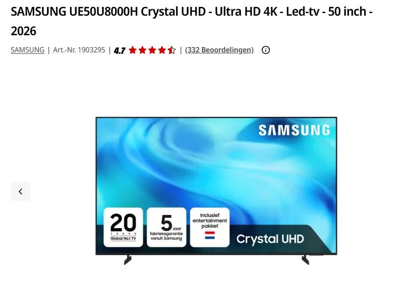 Samsung Chrystal UHD 8000H 50"