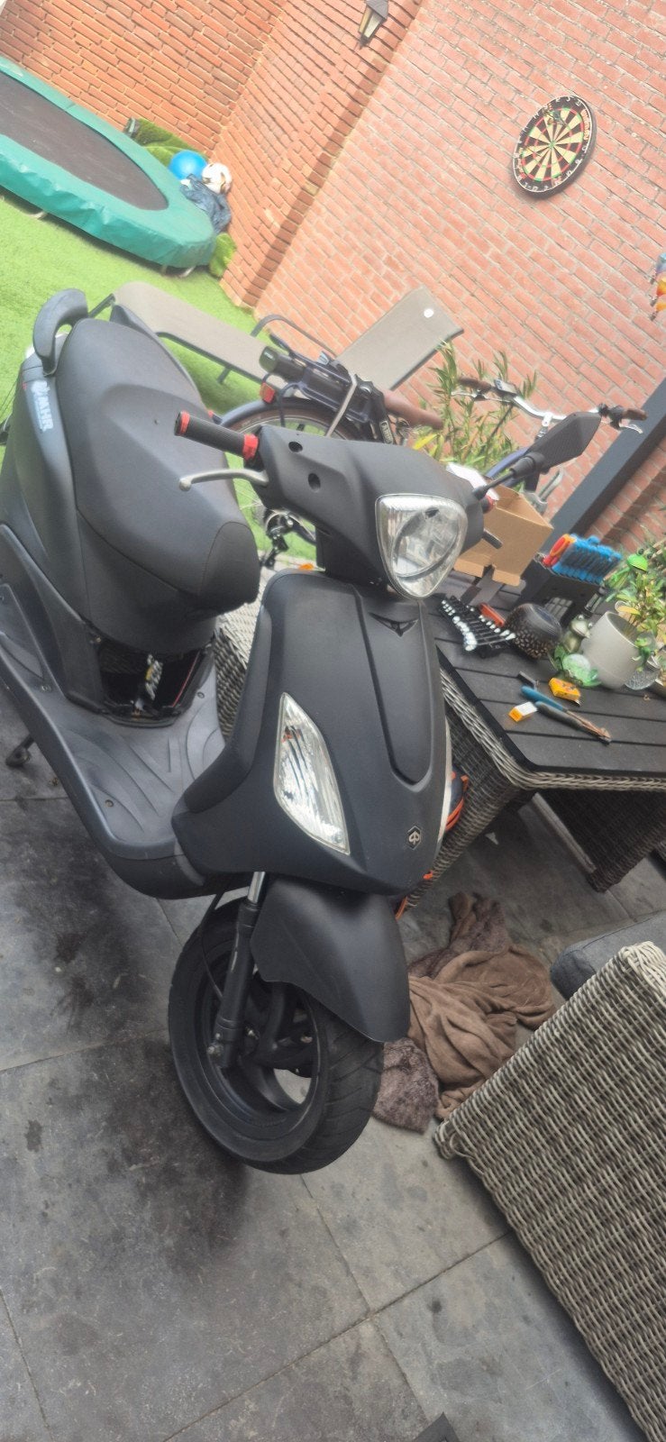 Piaggio fly 70cc 2T mat zwart 2005, Ophalen of Verzenden, Gebruikt, Benzine, Piaggio