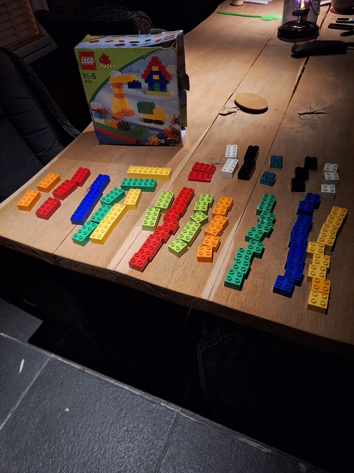 Lego Duplo set 6176 - Basisstenen Deluxe, Gebruikt, Ophalen of Verzenden, Duplo, Inclusief doos