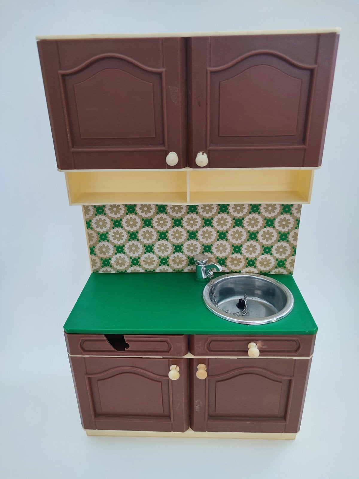 Vintage Poppenhuis Fleur Keuken met Spoelbak en Kastjes, Ophalen of Verzenden, Gebruikt, Meisje