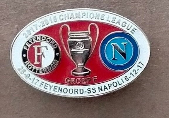 Feyenoord Champions League pins Napoli voetbal pin, Verzamelen, Sportartikelen en Voetbal, Verzenden, Zo goed als nieuw, Feyenoord