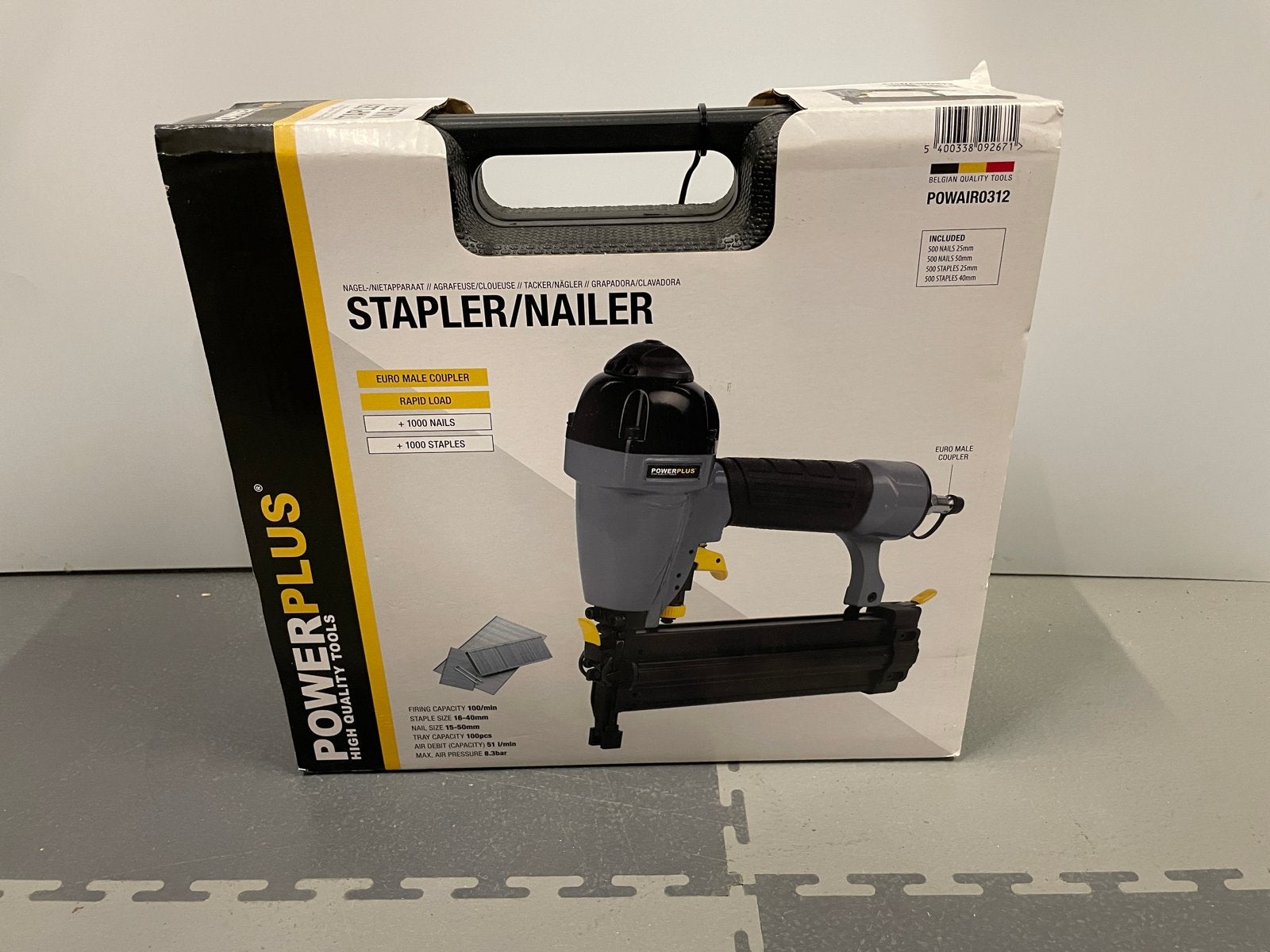 Nieuwe Powerplus POWAIR0312 Pneumatische Tacker 2-in-1, Ophalen of Verzenden, Nieuw, Tacker/nietmachine, Overige merken