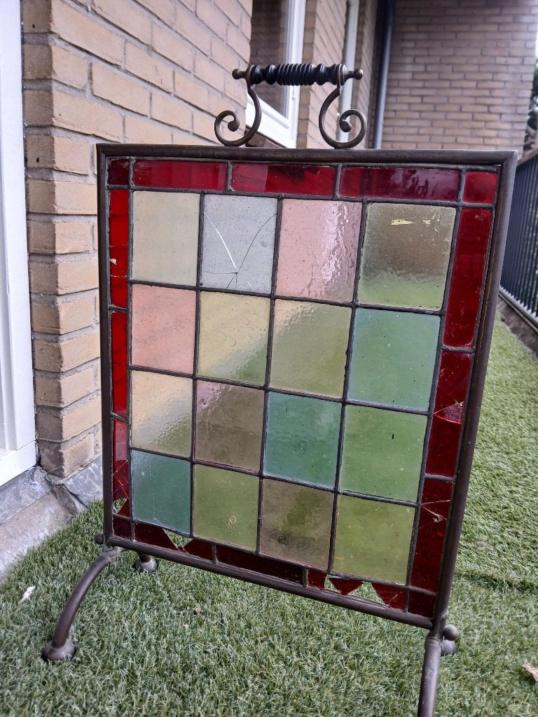 glas in lood haardscherm, Ophalen