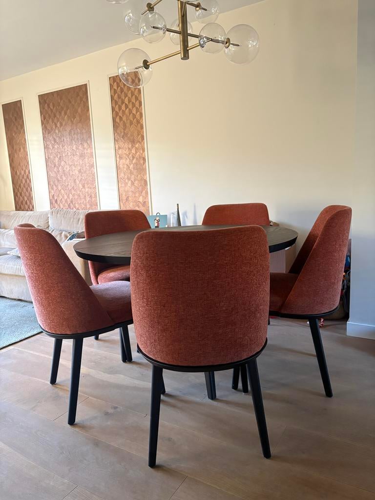Eettafel met 5 stoelen te koop Table du Sud, Huis en Inrichting, Tafels | Eettafels, Ophalen, 100 tot 150 cm, Zo goed als nieuw
