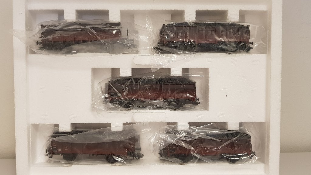 Märklin 46034 Set van vijf hogeboordwagons met lading van DB, Wisselstroom, Treinset, Nieuw, Ophalen of Verzenden