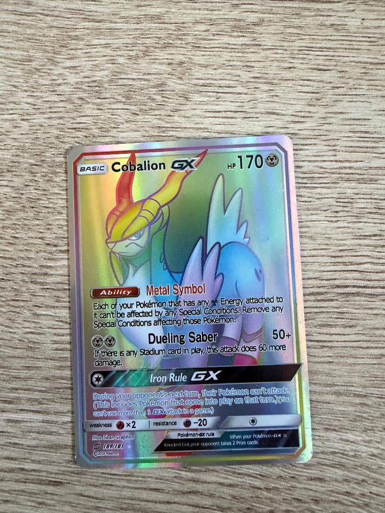 Pokemon Cobalion GX, Ophalen of Verzenden, Zo goed als nieuw, Losse kaart
