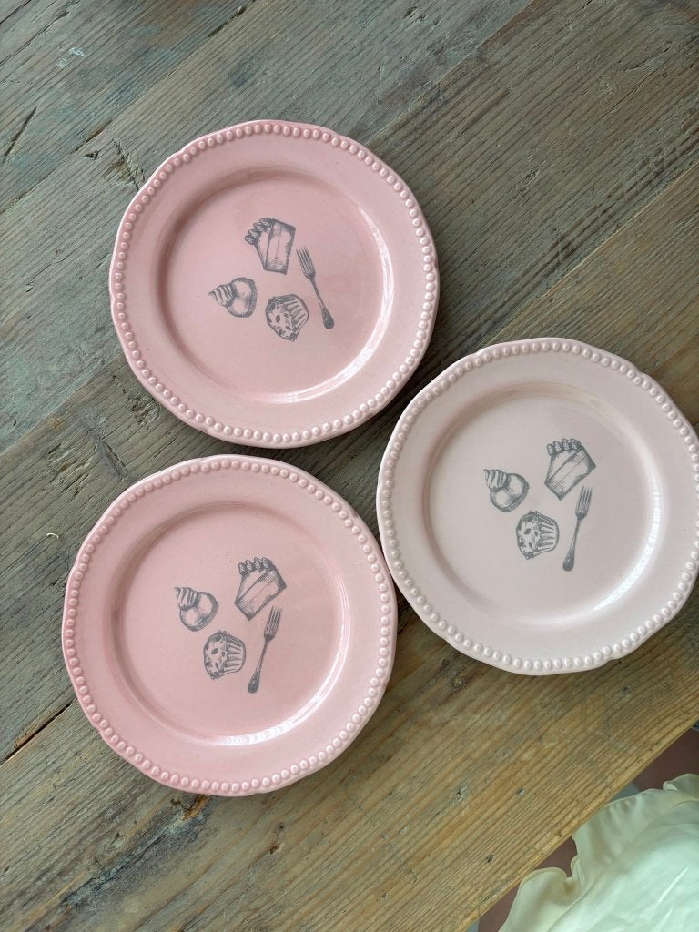 Lyndsay Bekouw gebaksbordjes 3x, Ophalen of Verzenden, Zo goed als nieuw, Bord(en), Overige stijlen