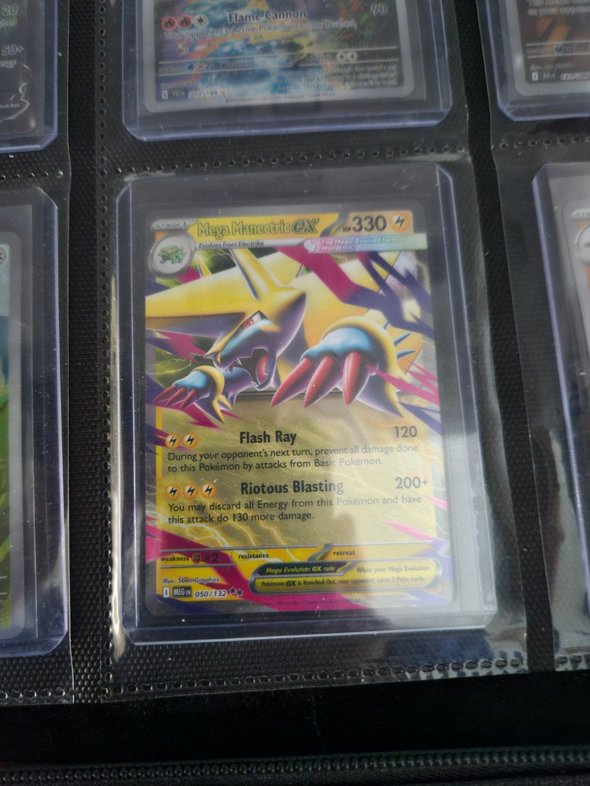 Pokemon Mega Manectric ex 050/132 Mega Evolution, Ophalen of Verzenden, Zo goed als nieuw, Losse kaart, Foil