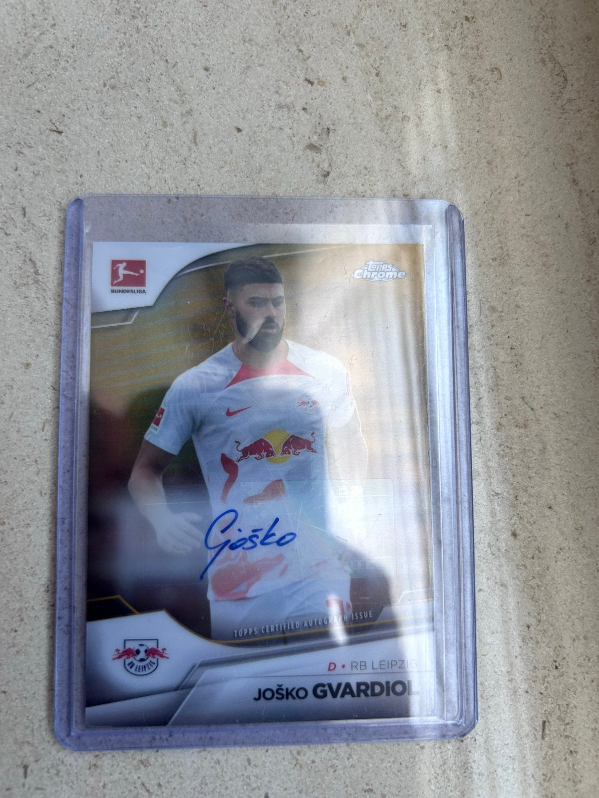 Joško Gvardiol Topps Chrome Autographed 04/50, Ophalen of Verzenden, Zo goed als nieuw, Buitenlandse clubs, Spelerskaart